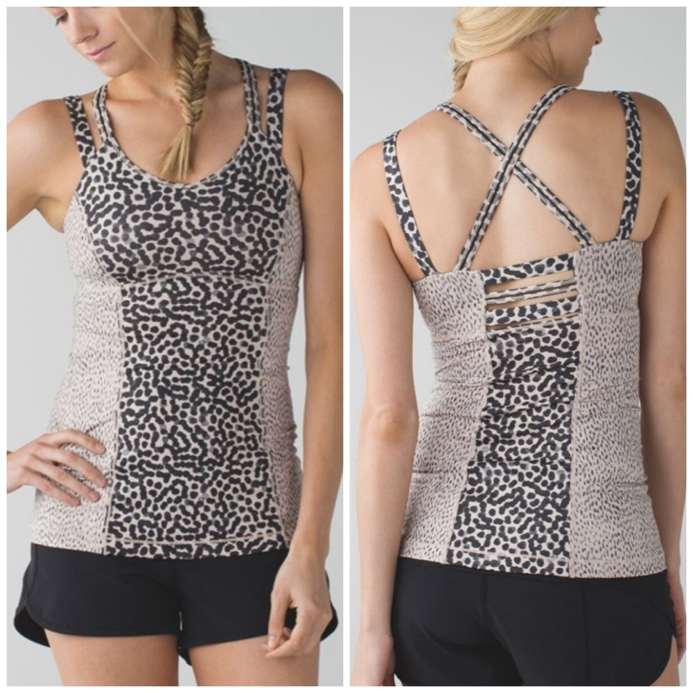 Lululemon Ace Spot Dottie Dash Grain Happy Strappy Tank